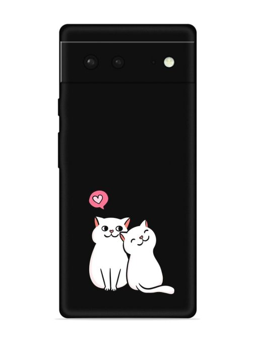 Cute Loving Cats Embossed Soft Silicone Case for Google Pixel 6