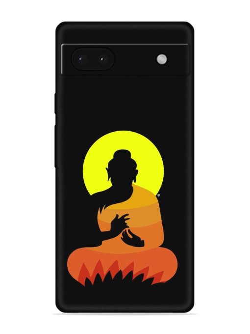 Buddha Art Black Embossed Soft Silicone Case for Google Pixel 6A Zapvi