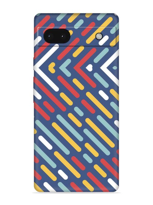 Colored Lines Embossed Soft Silicone Case for Google Pixel 6A Zapvi