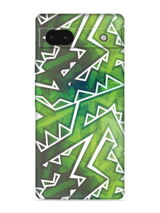 Green Graffiti Seamless Embossed Soft Silicone Case for Google Pixel 6A Zapvi