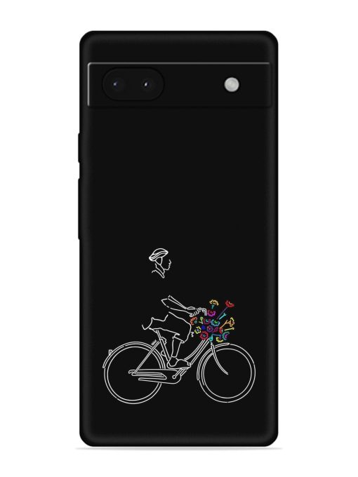 Minimalist Cycle Art Embossed Soft Silicone Case for Google Pixel 6A Zapvi