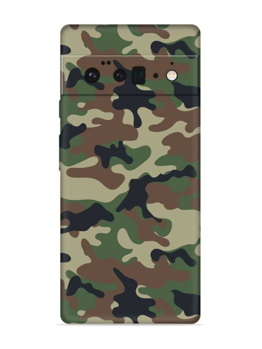 Army Military Camouflage Dark Green Embossed Soft Silicone Case for Google Pixel 6 Pro Zapvi