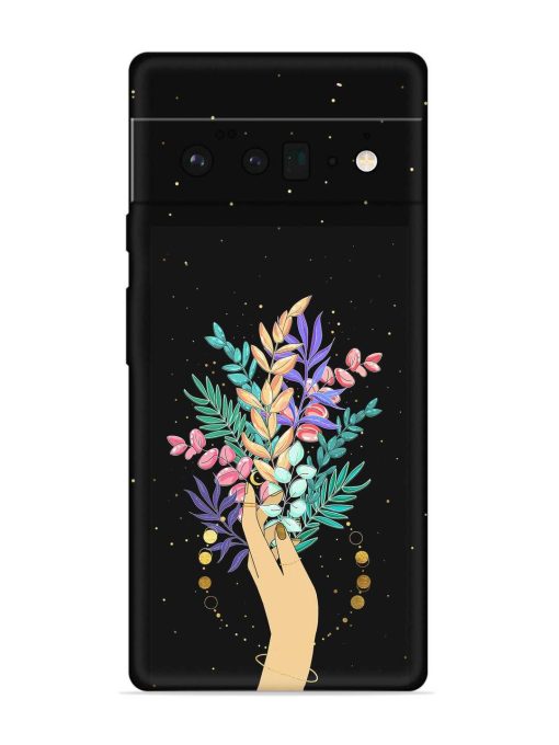 Flower On Hand Embossed Soft Silicone Case for Google Pixel 6 Pro