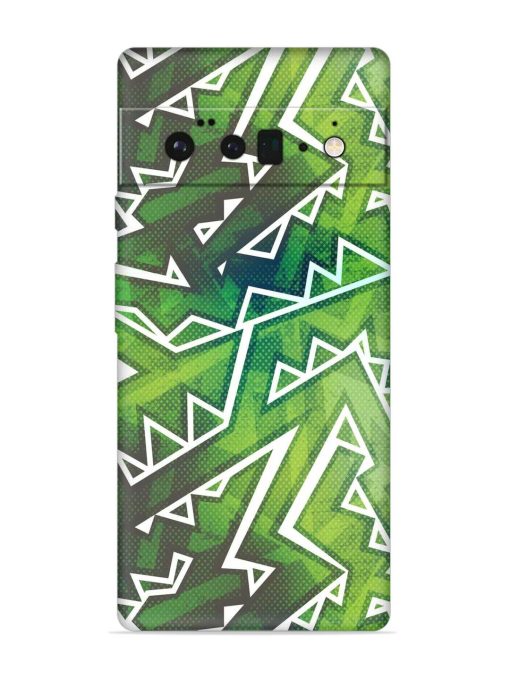 Green Graffiti Seamless Embossed Soft Silicone Case for Google Pixel 6 Pro