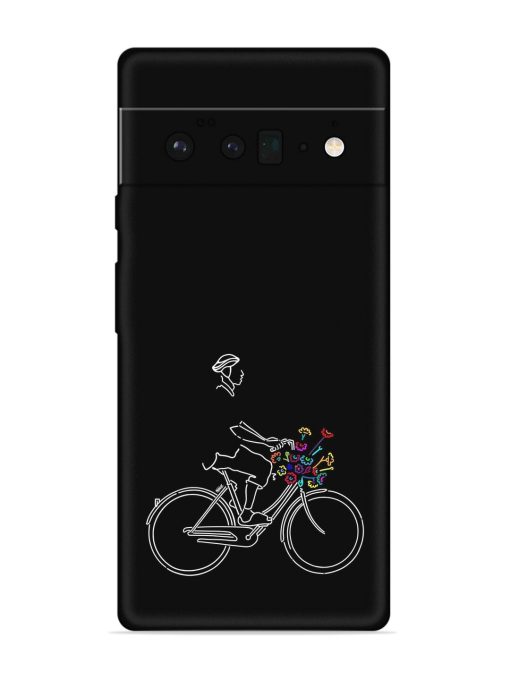 Minimalist Cycle Art Embossed Soft Silicone Case for Google Pixel 6 Pro