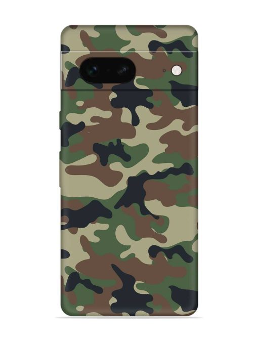 Army Military Camouflage Dark Green Embossed Soft Silicone Case for Google Pixel 7 Zapvi