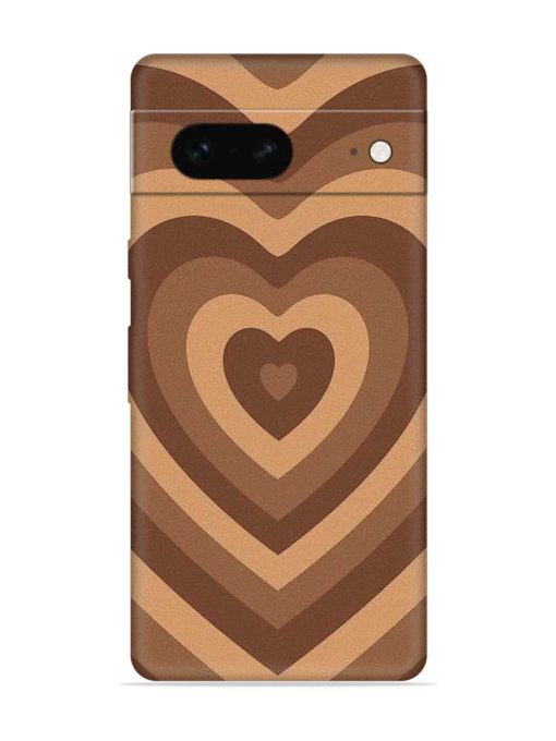 Brown Heart Embossed Soft Silicone Case for Google Pixel 7 Zapvi