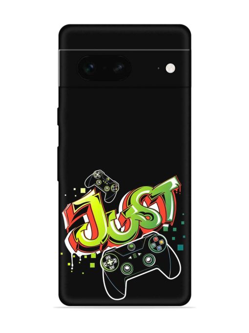 Graffiti Gamepad Illustration Embossed Soft Silicone Case for Google Pixel 7 Zapvi