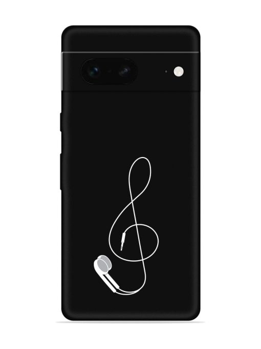 Music Earphone Vector Embossed Soft Silicone Case for Google Pixel 7