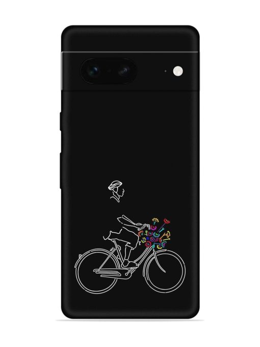 Minimalist Cycle Art Embossed Soft Silicone Case for Google Pixel 7 Zapvi