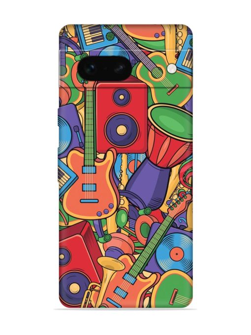 Colorful Music Art Embossed Soft Silicone Case for Google Pixel 7