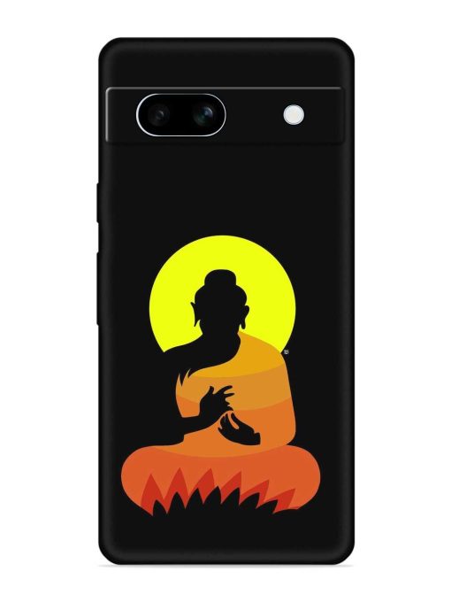 Buddha Art Black Embossed Soft Silicone Case for Google Pixel 7A Zapvi