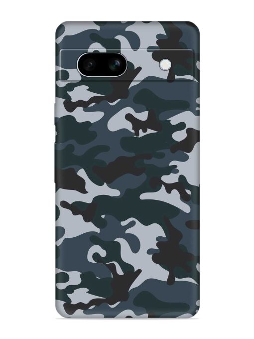 Dark Blue Army Military Art Embossed Soft Silicone Case for Google Pixel 7A Zapvi