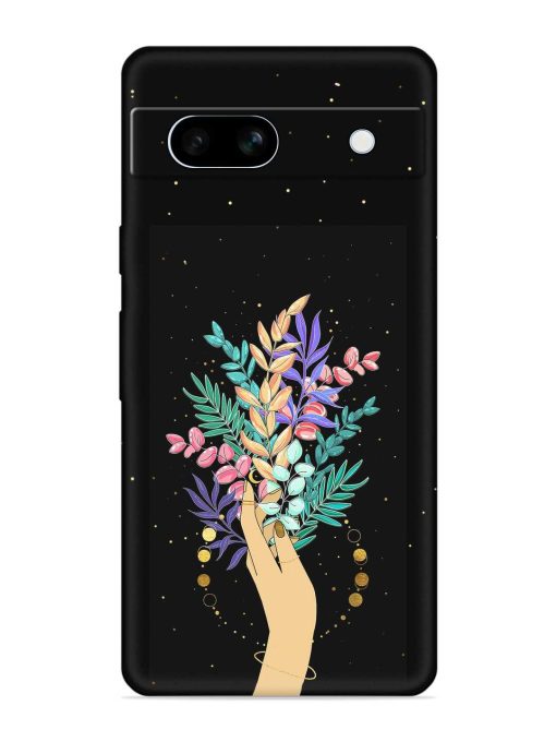 Flower On Hand Embossed Soft Silicone Case for Google Pixel 7A Zapvi