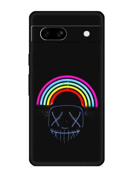 Mask Rainbow Embossed Soft Silicone Case for Google Pixel 7A