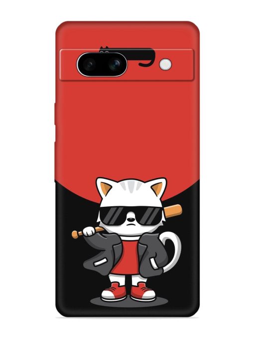 Cool Little Bear Cartoon Embossed Soft Silicone Case for Google Pixel 7A