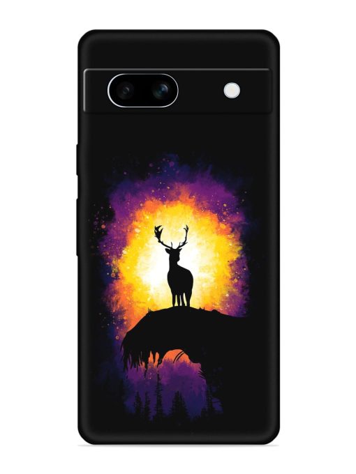 Elk Animal Art Embossed Soft Silicone Case for Google Pixel 7A Zapvi