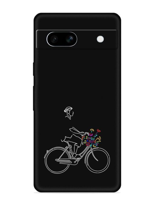 Minimalist Cycle Art Embossed Soft Silicone Case for Google Pixel 7A Zapvi