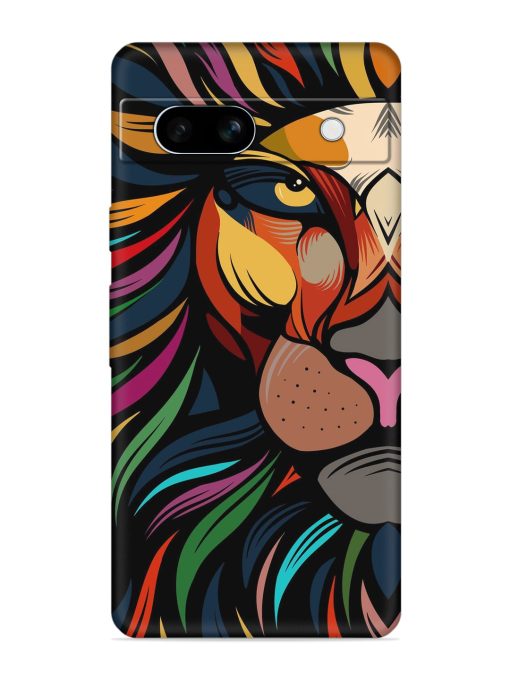 Trippy Lion Art Embossed Soft Silicone Case for Google Pixel 7A Zapvi