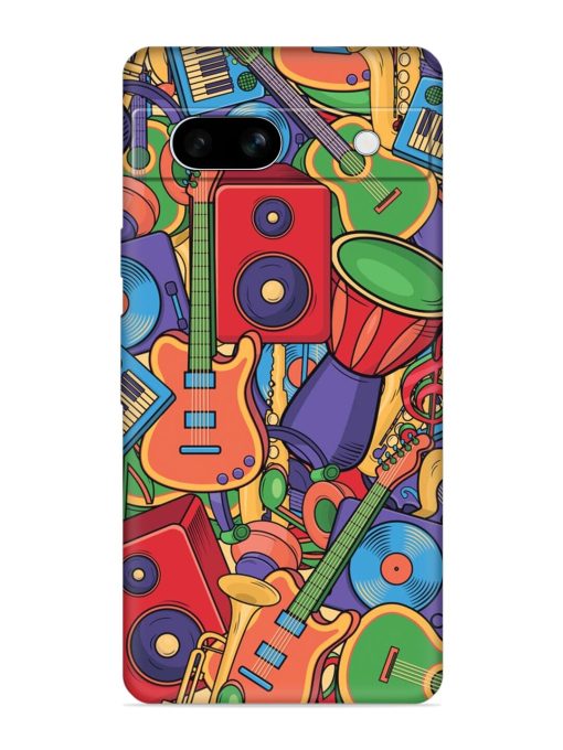 Colorful Music Art Embossed Soft Silicone Case for Google Pixel 7A