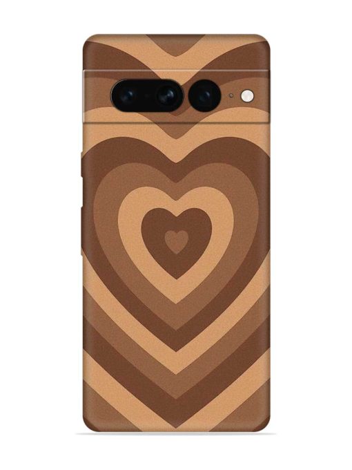 Brown Heart Embossed Soft Silicone Case for Google Pixel 7 Pro