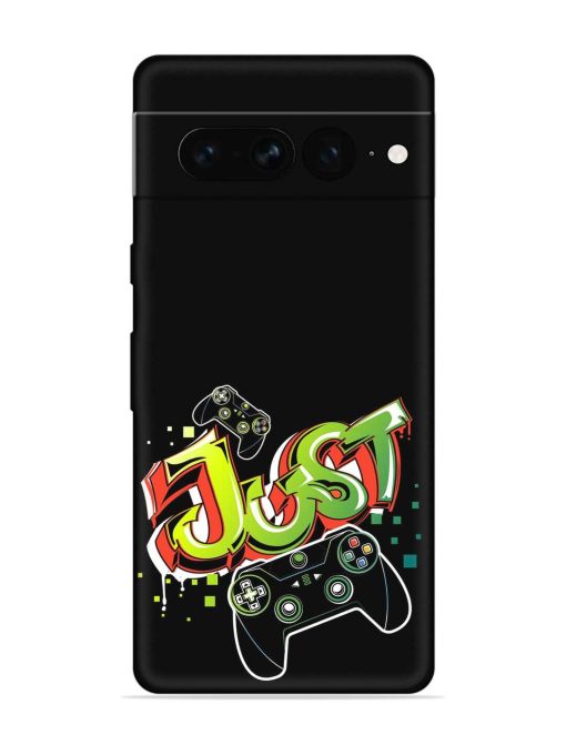 Graffiti Gamepad Illustration Embossed Soft Silicone Case for Google Pixel 7 Pro Zapvi