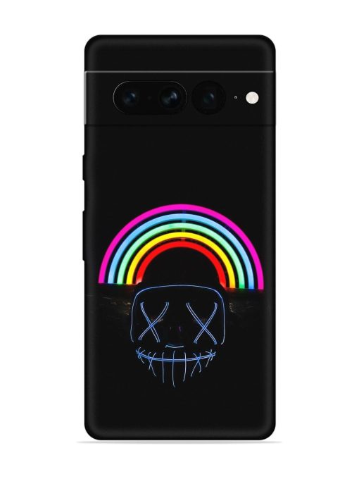 Mask Rainbow Embossed Soft Silicone Case for Google Pixel 7 Pro