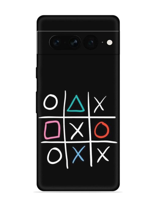 Super Neon Tic-Tac-Toe Embossed Soft Silicone Case for Google Pixel 7 Pro Zapvi