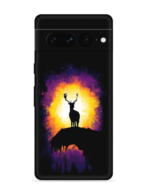 Elk Animal Art Embossed Soft Silicone Case for Google Pixel 7 Pro Zapvi