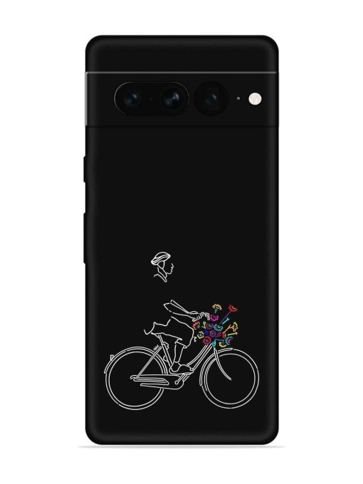 Minimalist Cycle Art Embossed Soft Silicone Case for Google Pixel 7 Pro Zapvi