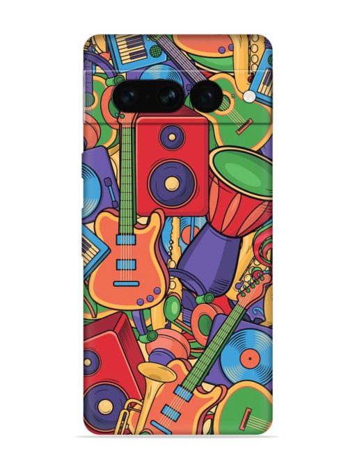 Colorful Music Art Embossed Soft Silicone Case for Google Pixel 7 Pro