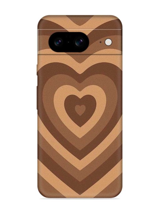 Brown Heart Embossed Soft Silicone Case for Google Pixel 8 Zapvi