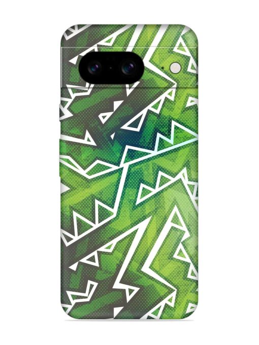 Green Graffiti Seamless Embossed Soft Silicone Case for Google Pixel 8 Zapvi