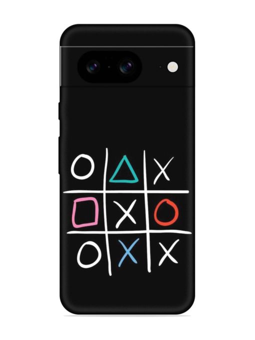 Super Neon Tic-Tac-Toe Embossed Soft Silicone Case for Google Pixel 8 Zapvi