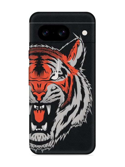 Tiger Aggression Embossed Soft Silicone Case for Google Pixel 8 Zapvi