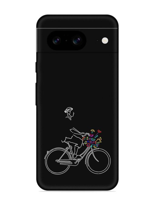 Minimalist Cycle Art Embossed Soft Silicone Case for Google Pixel 8