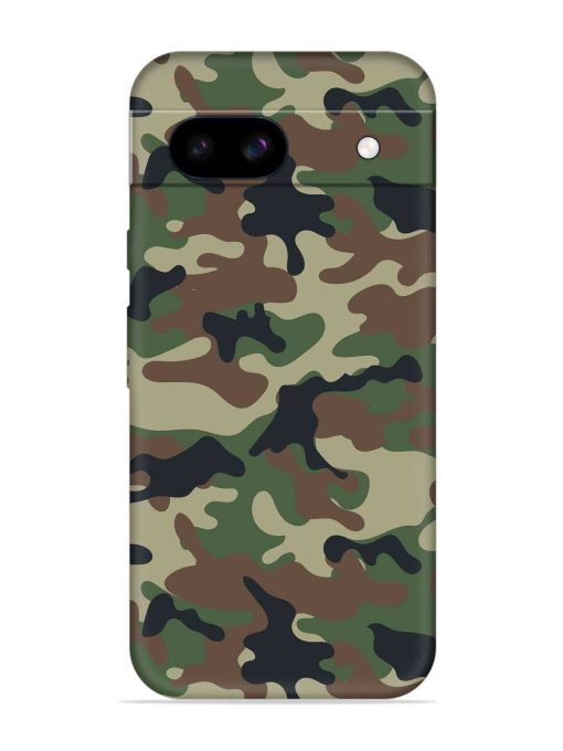 Army Military Camouflage Dark Green Embossed Soft Silicone Case for Google Pixel 8A