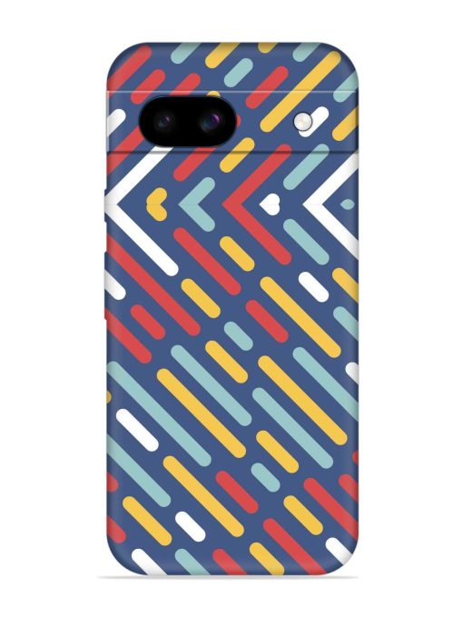 Colored Lines Embossed Soft Silicone Case for Google Pixel 8A Zapvi