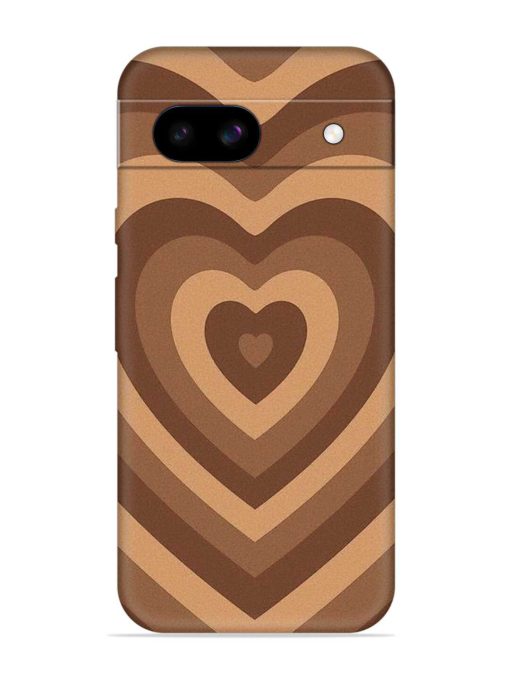 Brown Heart Embossed Soft Silicone Case for Google Pixel 8A Zapvi