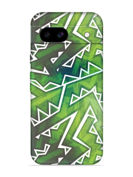 Green Graffiti Seamless Embossed Soft Silicone Case for Google Pixel 8A