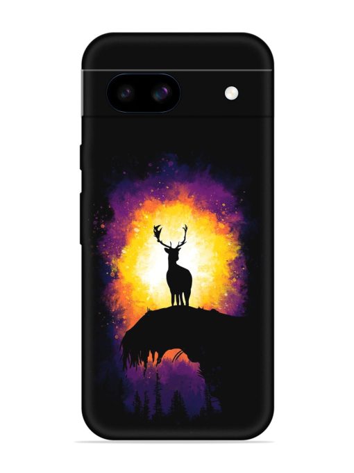 Elk Animal Art Embossed Soft Silicone Case for Google Pixel 8A