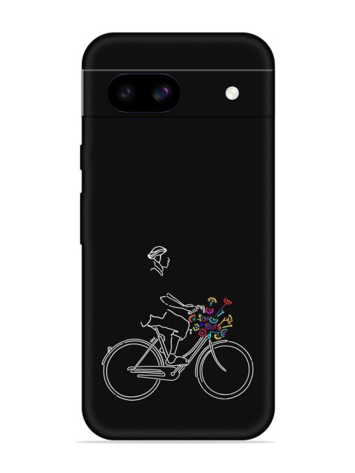 Minimalist Cycle Art Embossed Soft Silicone Case for Google Pixel 8A Zapvi