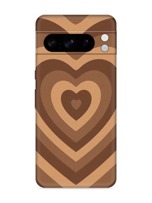 Brown Heart Embossed Soft Silicone Case for Google Pixel 8 Pro