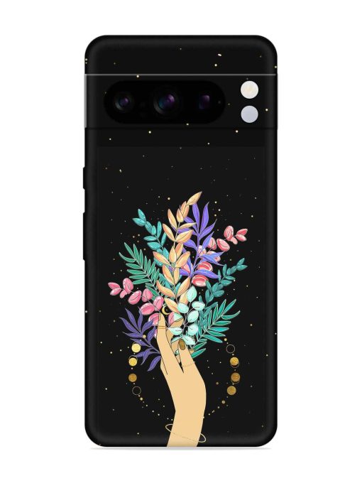 Flower On Hand Embossed Soft Silicone Case for Google Pixel 8 Pro