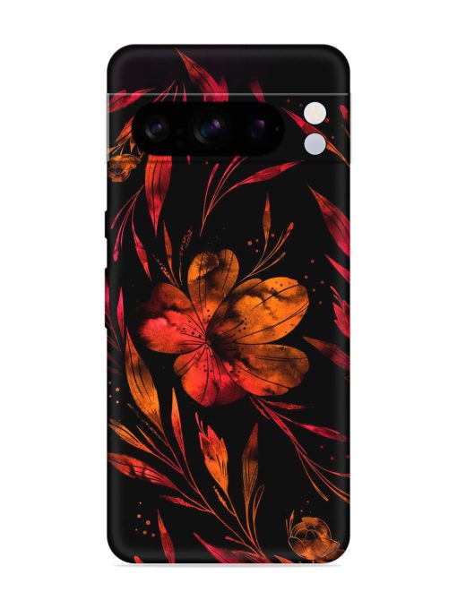 Red Flower Painting Embossed Soft Silicone Case for Google Pixel 8 Pro Zapvi