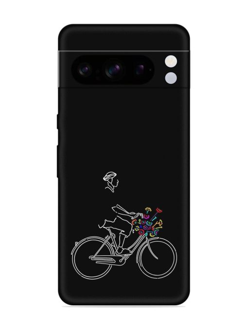 Minimalist Cycle Art Embossed Soft Silicone Case for Google Pixel 8 Pro