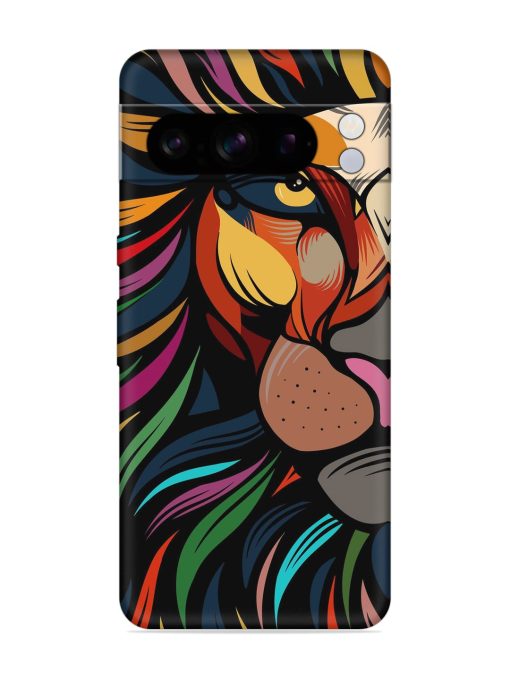 Trippy Lion Art Embossed Soft Silicone Case for Google Pixel 8 Pro Zapvi