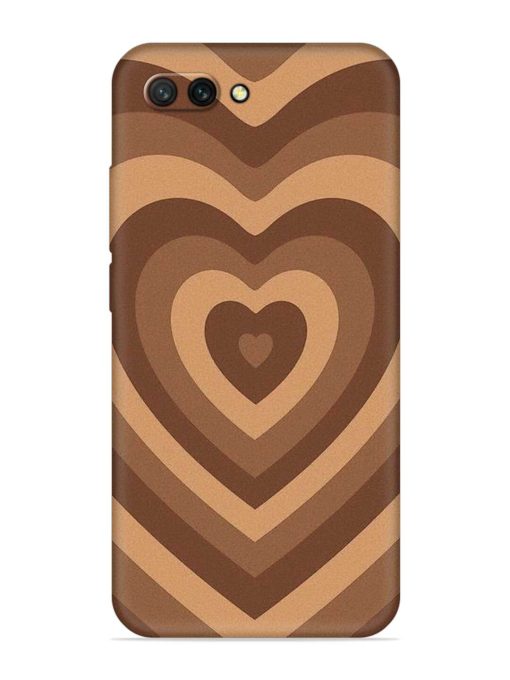 Brown Heart Embossed Soft Silicone Case for Honor 10