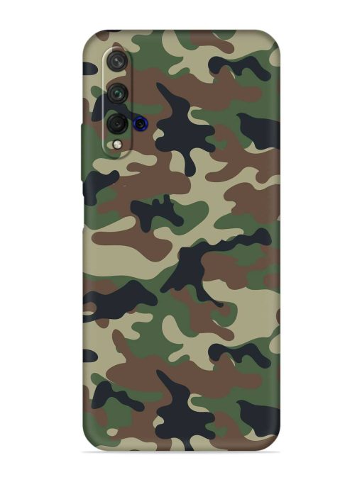 Army Military Camouflage Dark Green Embossed Soft Silicone Case for Honor 20 Zapvi