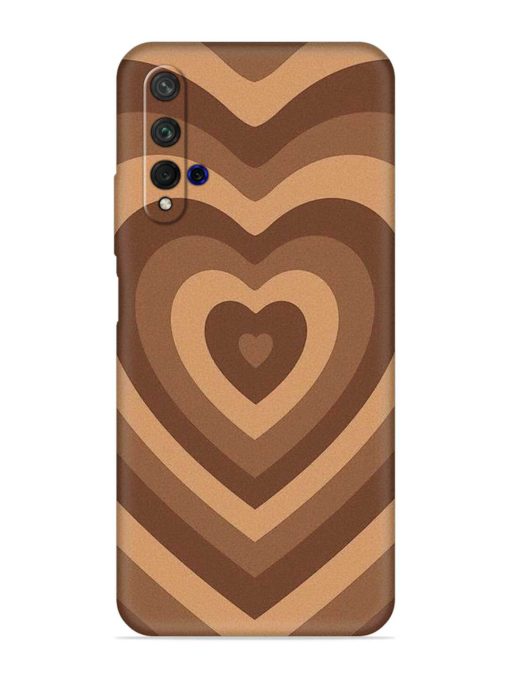 Brown Heart Embossed Soft Silicone Case for Honor 20 Zapvi